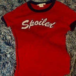 90s + Y2K slogan baby tee "spoiled"